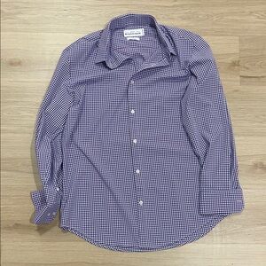 Michael Kors Men's Purple & White Gingham Dress Shirt